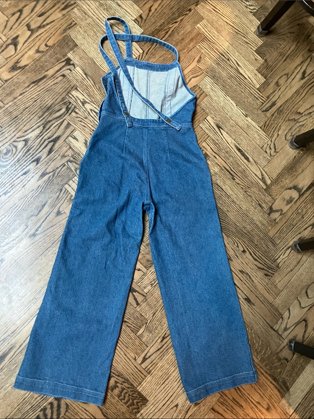 Apiece Apart NYC Carmen Blue Denim Wide-Leg Overalls 6 - Picture 6 of 10